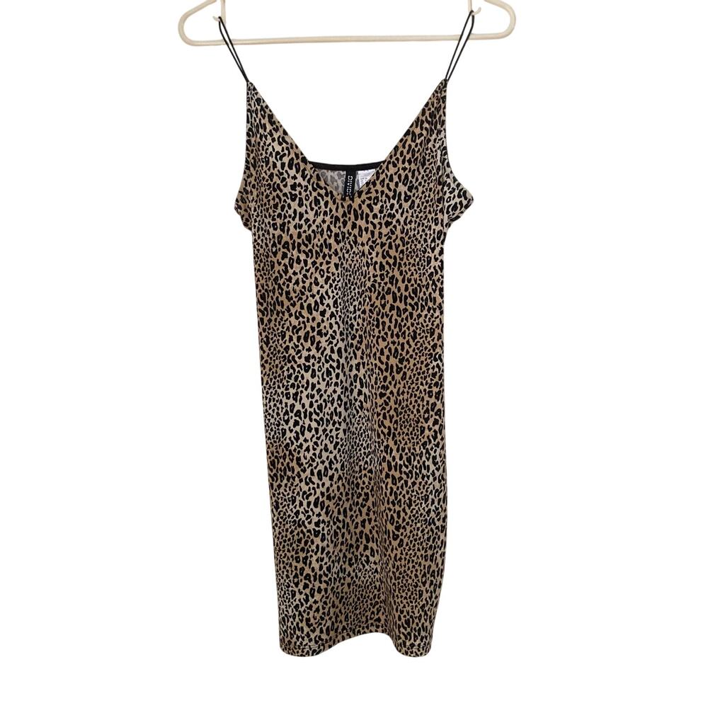 H&M Divided Women's Mini Dress Size 4 Leopard Print Bodycon